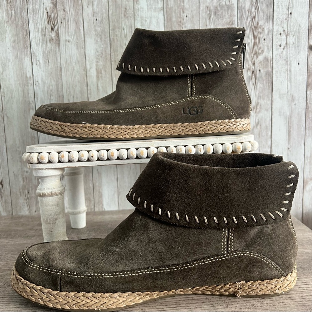 UGG Varney Suede Boho Womens Boots Ankle 10 - Picture 2 of 6